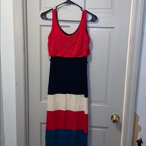 Color block maxi dress